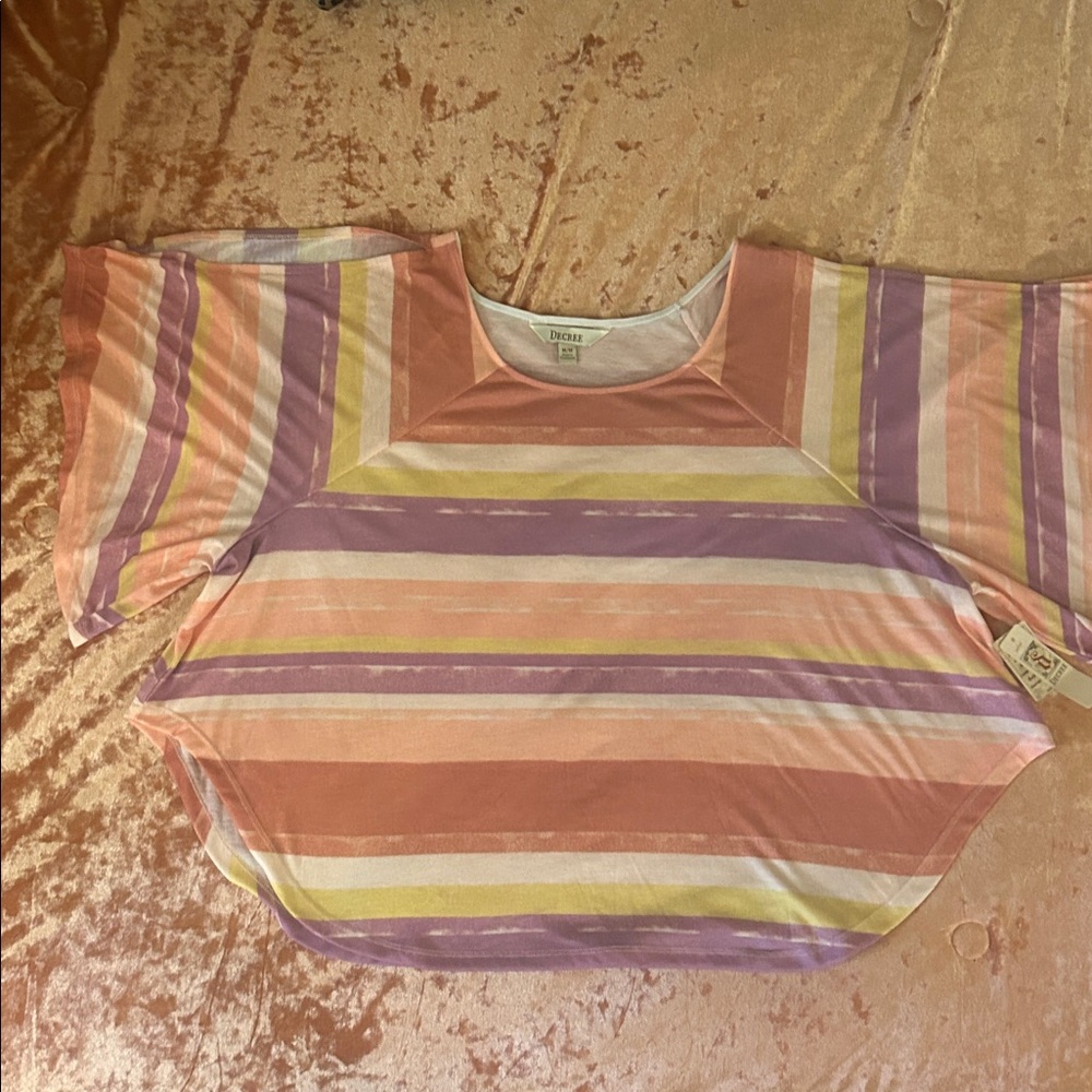 Decree Striped Cold-Shoulder Top - NWT - Picture 2 of 5